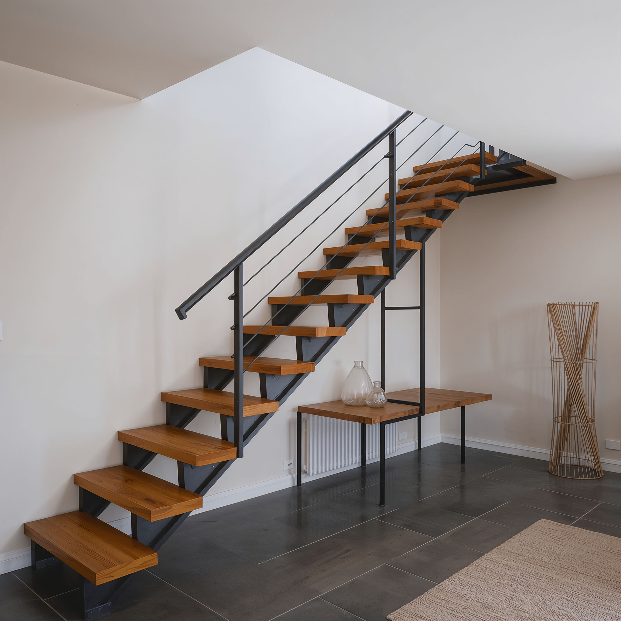 Escalier droit en bois