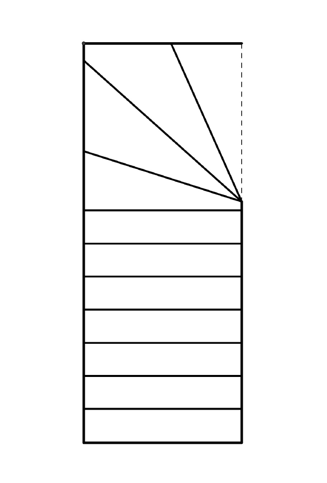 Plan d'un escalier en I non balancé