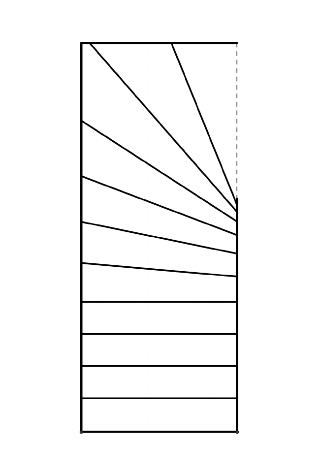 Plan d'un escalier balancé en I
